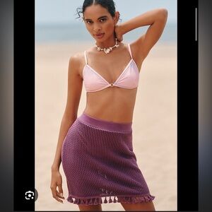 NWT ✨ Anthropologie CELANDINE CROCHET TASSEL MINI SKIRT